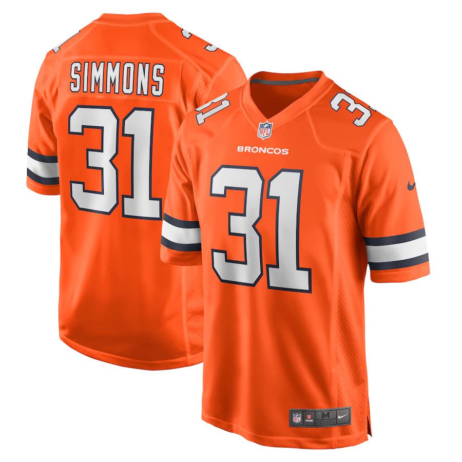 Men Denver Broncos #31 Justin Simmons Nike Orange Alternate Game NFL Jersey